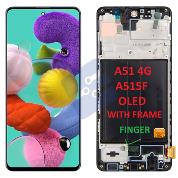 Samsung SM-A515F Galaxy A51 LCD Display + Touchscreen + Frame - (OLED) - (ORIGINAL SIZE)  With Frame - Black