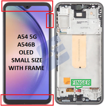 Samsung SM-A546B Galaxy A54 LCD Display + Touchscreen + Frame - (OLED) - (SMALL SIZE) With Frame - Black
