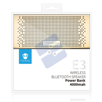 Fshang Bluetooth Speaker + Powerbank 4000mAh - E3 - Gold