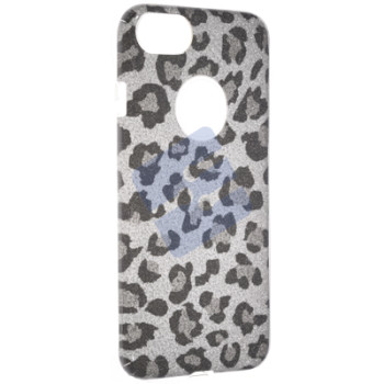 Fshang iPhone 7/iPhone 8/iPhone SE (2020) TPU Case - Rose Leopard - Silver