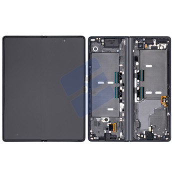 Samsung SM-F916B Galaxy Z Fold 2 LCD Display + Touchscreen + Frame - GH82-24296A - With Silver Hinge - Black