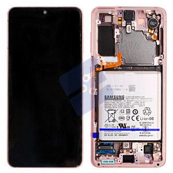 Samsung SM-G991B Galaxy S21 LCD Display + Touchscreen + Frame - GH82-24716D/GH82-24718D - With Battery - Pink