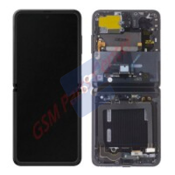 Samsung SM-F700F Galaxy Z Flip LCD Display + Touchscreen + Frame - GH82-27350A/GH82-27351A - (No Camera) - Black