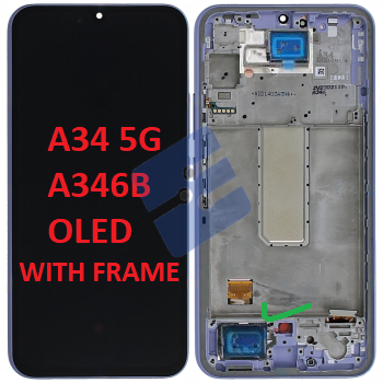 Samsung SM-A346B Galaxy A34 LCD Display + Touchscreen + Frame - (OLED) - With Frame - Violet