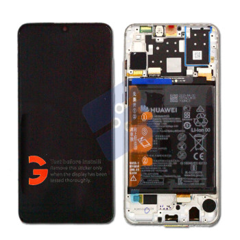 Huawei P30 Lite (MAR-LX1M) LCD Display + Touchscreen + Frame - 02352RQC - Incl. Battery And Parts - Pearl White