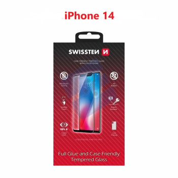 Swissten iPhone 14 Tempered Glass - 54501823 - Full Glue - Black
