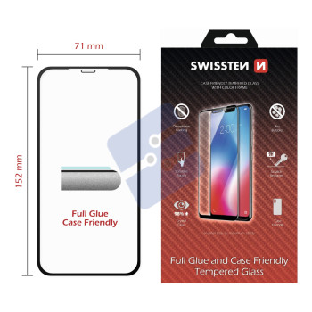 Swissten iPhone XS Max Tempered Glass - 54501721 - Full Glue - Black
