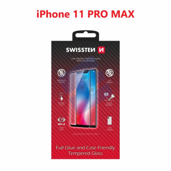Swissten iPhone 11 Pro Max Tempered Glass - 54501716 - Full Glue - Black