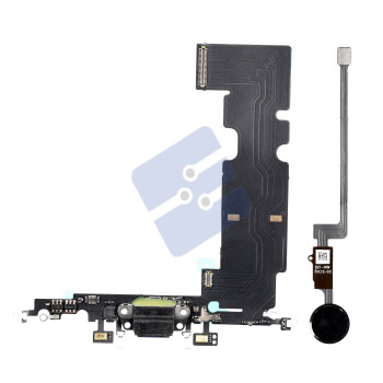 Apple iPhone 8 Plus Charge Connector Flex Cable With Home Button Return Solution Black