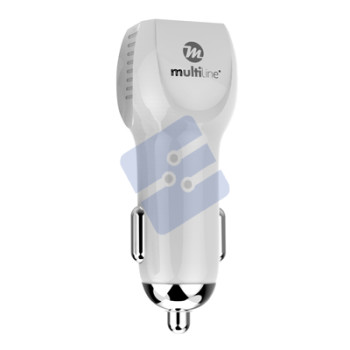 Multiline Dual Power USB Car Charger 2,4 ampère - incl. Lightning USB Cable