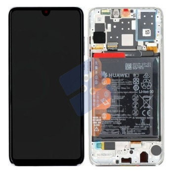 Huawei P30 Lite (MAR-LX1M) LCD Display + Touchscreen + Frame - 02352PJN - Incl. Battery and Parts (24MP VERSION) - White