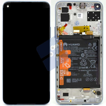 Huawei P40 Lite 5G (CDY-NX9A) LCD Display + Touchscreen + Frame - 02353SUQ - Incl. Battery And Parts - Silver