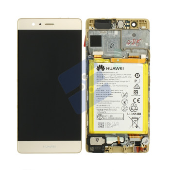 Huawei P9 LCD Display + Touchscreen + Frame Incl. Battery and Parts 02350SHB Gold