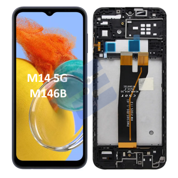Samsung SM-M146B Galaxy M14/SM-A146B Galaxy A14 5G (BIG CONNECTOR)/SM-A145F Galaxy A14 4G LCD Display + Touchscreen + Frame - (NON-EU VERSION) - (OEM ORIGINAL) - Black