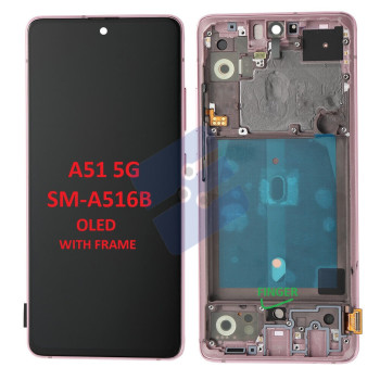 Samsung SM-A516B Galaxy A51 5G LCD Display + Touchscreen + Frame - (OLED) - With Frame - Pink