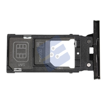 Sony Xperia XZ2 (H8266) Simcard holder + Memorycard Holder (Dual SIM) 1310-5757 Black