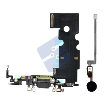 Apple iPhone 8/iPhone SE (2020) Charge Connector Flex Cable  With Home Button Return Solution Black