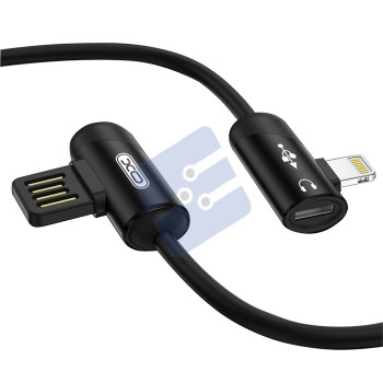 XO Lightning Audio Splitter for Music & Charging 1m - NB38 - Black
